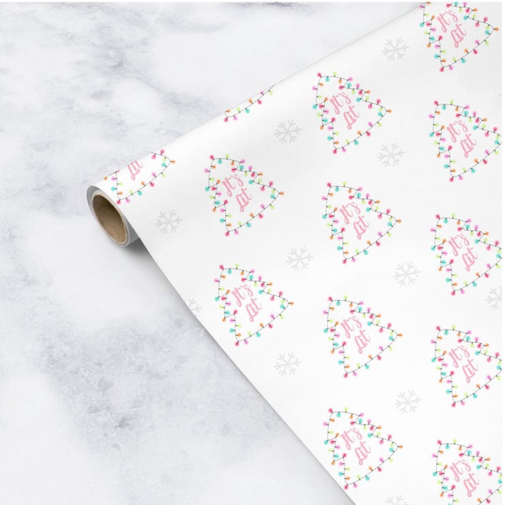 It’s Lit Christmas Tree Lights Gift Wrap Roll - 10FT